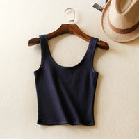 Short Cotton Tank Tops Style Crop Top (Multiple Colors)