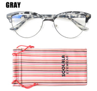 Cat Eye Semi-Rimless Anti Blue Light Filter Eyeglasses