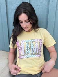 Rainbow Checkered Mama Tee