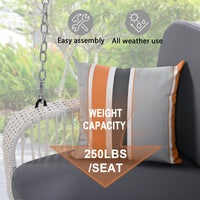 2-Seater Hanging Bench With Chains - PE Wicker Porch Swing