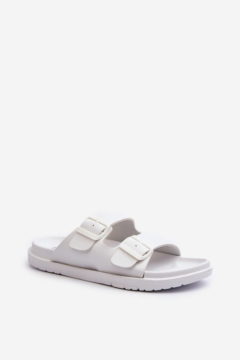 White Buckle Sandles