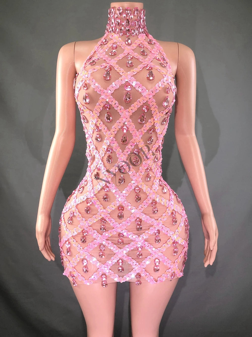 Dripping in Crystals - Sleeveless Mini Dress (Multiple Colors)