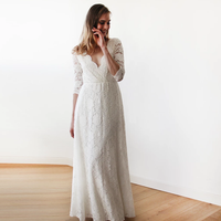 Bestseller Ivory Wrap Lace Boho Wedding Dress