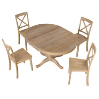 Modern 5 Piece Dining Table Set - Round Table and 4 Chairs