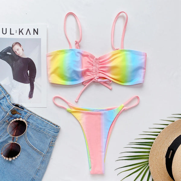 Tie-Dye Two Pieces Bikini Set