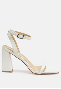 Mooncut Ankle Strap Block Heel Sandals