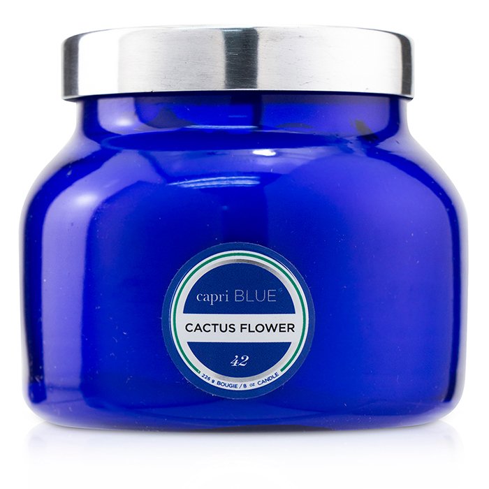 CAPRI BLUE - Blue Jar Candle - Cactus Flower