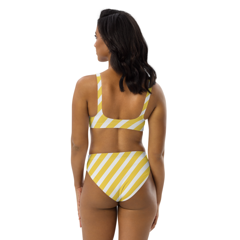 Summer Stripe Recycled High-Waisted Bikini Set