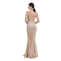 Handmade Gold Beaded Evening Gown