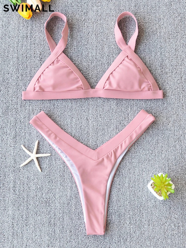 Patchwork Brazilian Push Up Bikini Set