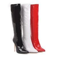 High Shine Knee High Heels Boots (Multiple Colors)