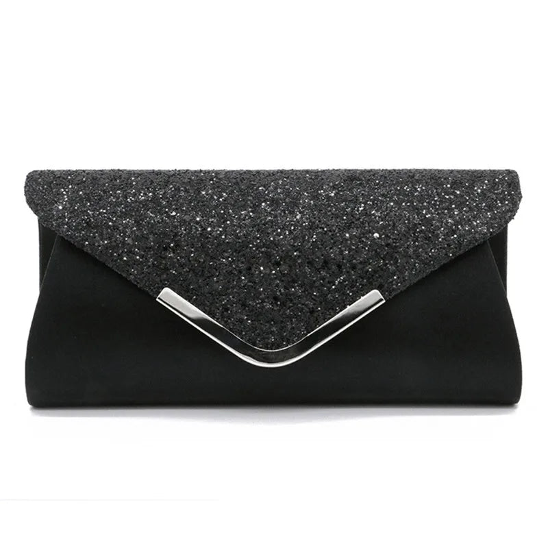 Glitter & Shimmer Envelope Evening Clutch Handbag