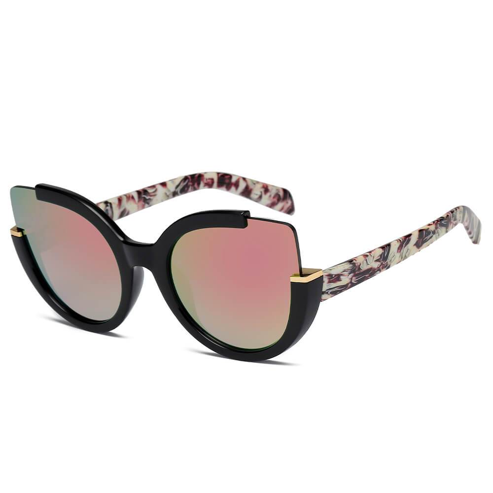 LENOX | Women Cut Out Round Cat Eye Fashion Style Vogue Sunglasses