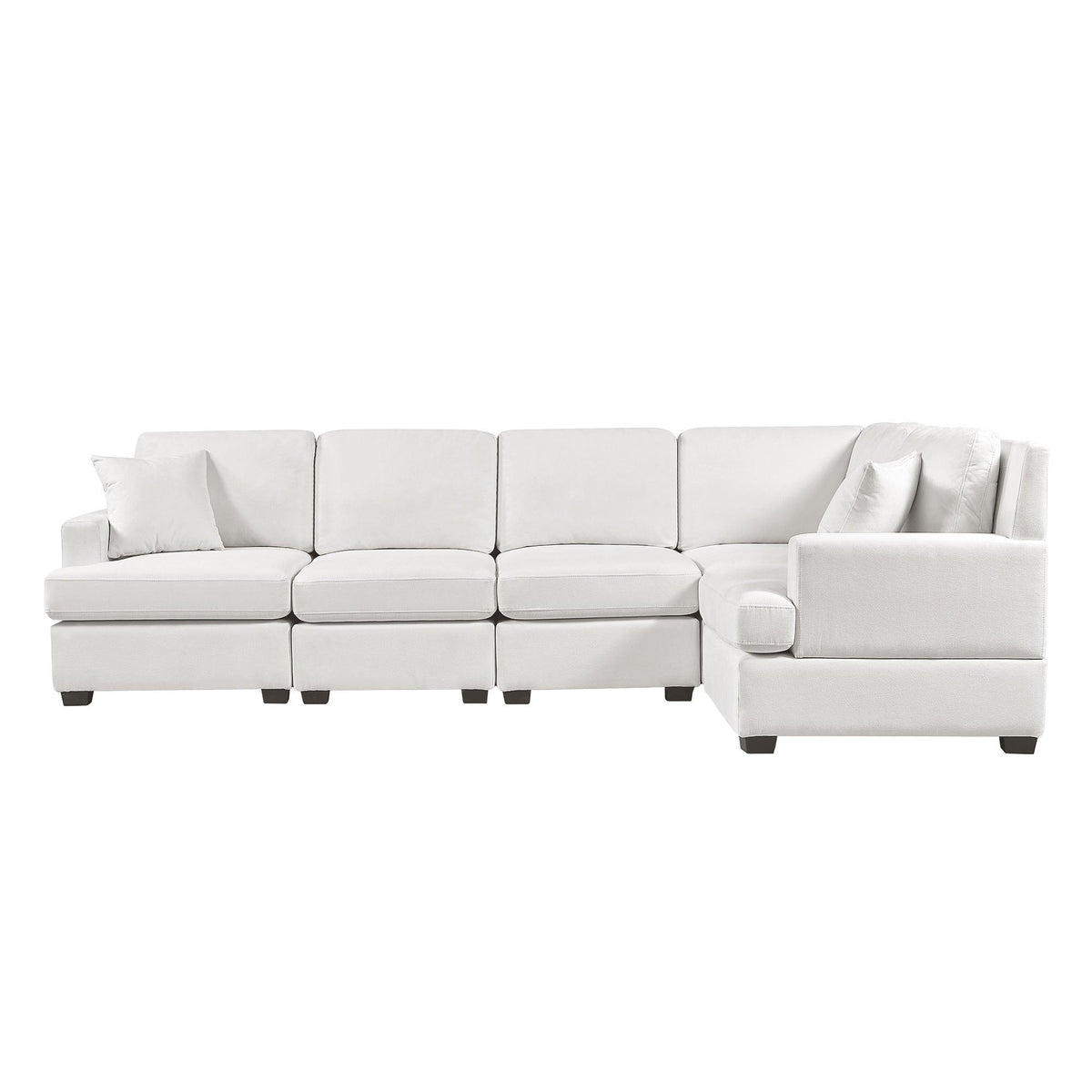 Sectional Modular Sofa With 2 Tossing Cushions and Solid Frame for Living Room