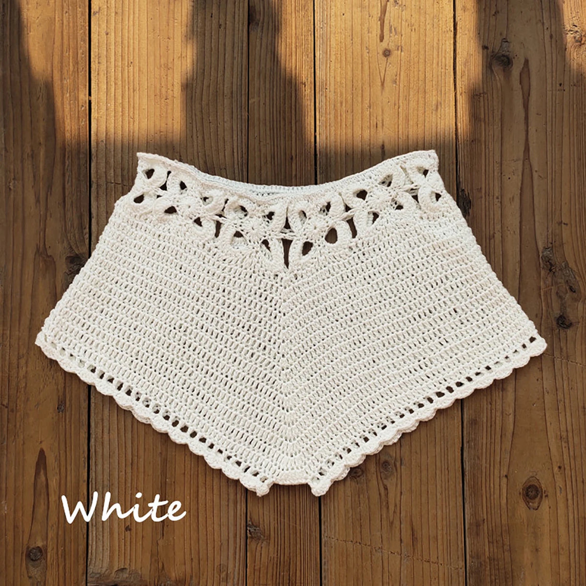 Crochet Cutout Summer Drawstring Cover-Up Shorts