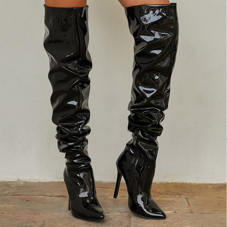 Over-The-Knee Stretch High Heel Thigh-High Boots