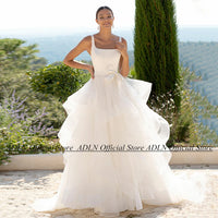 Simple Ruffles Wedding Dress