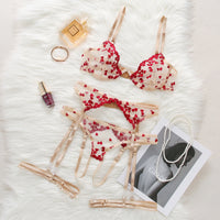 Rose Pedals Lingerie Embordered Set