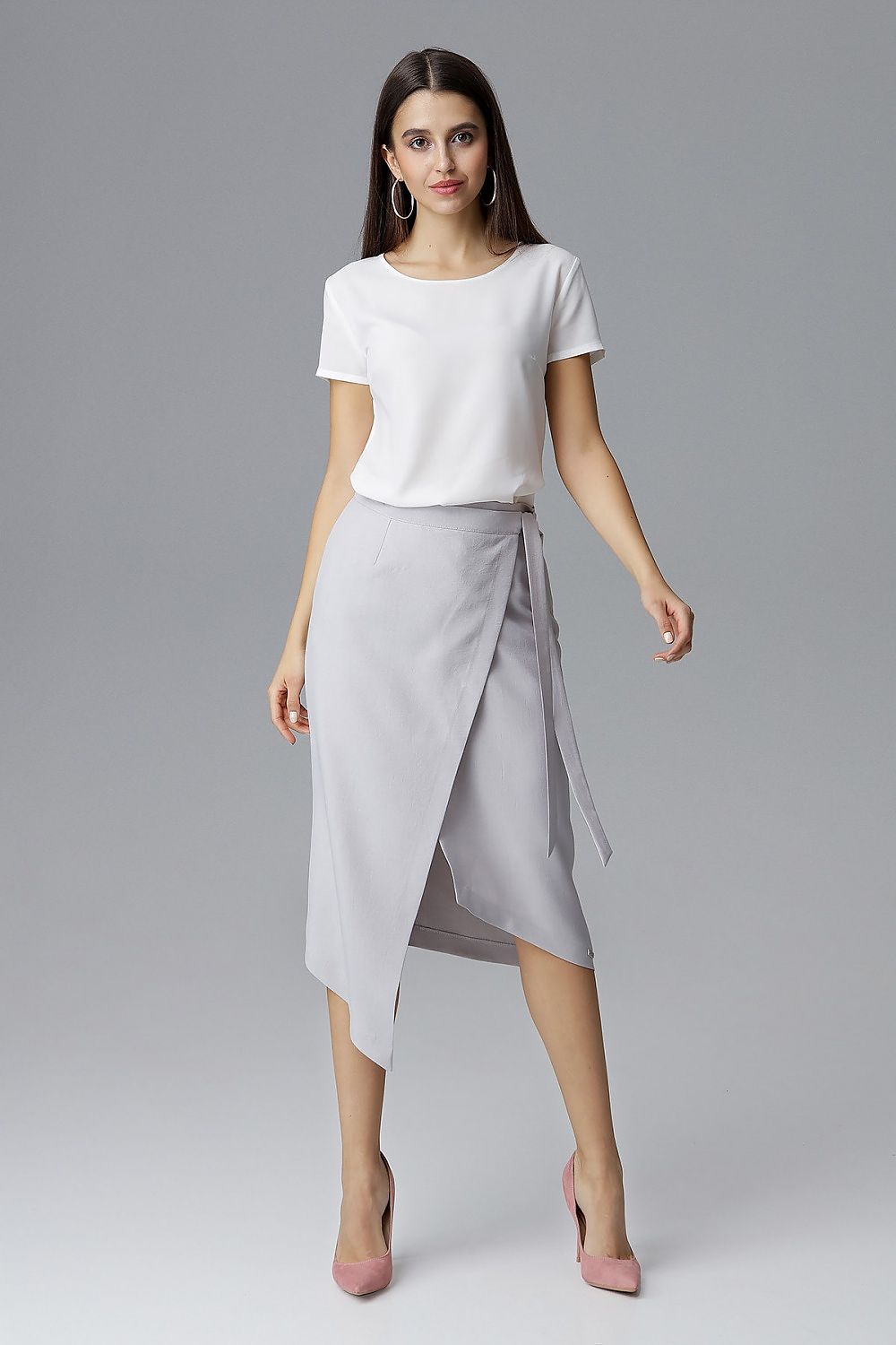 Its a Wrap - Angle Tie Grey Silver Skirt