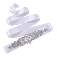 Rhinestones Wedding Belt w/ Crystal Applique for Waistband Bridal Sash