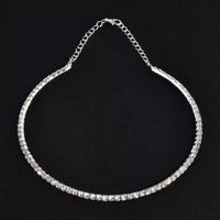 Rhinestone Choker Collar Necklace - 5 Styles