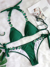 Brazilian Jeweled Rhinestone Two Piece Bikini Competition Show