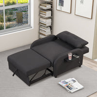 Pull Out Sofa Sleeper 3 in 1 With 2 Wing Table and USB Charge