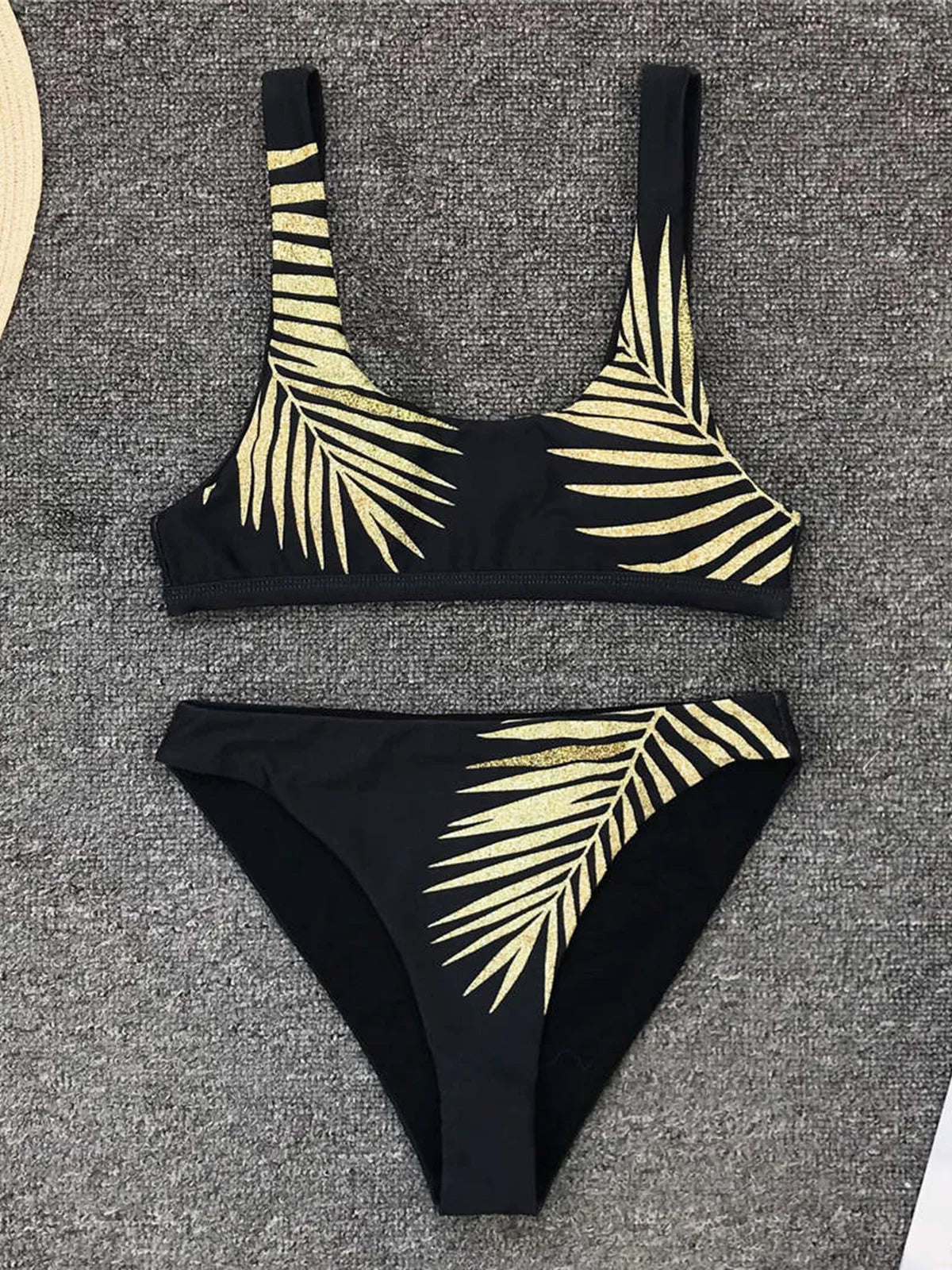 Palms High Waist Support Two-Pieces Bikini Set