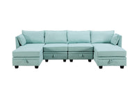 Modern Large U-Shape Modular Sectional Sofa w/ Reversible Chaise & Storage Seat