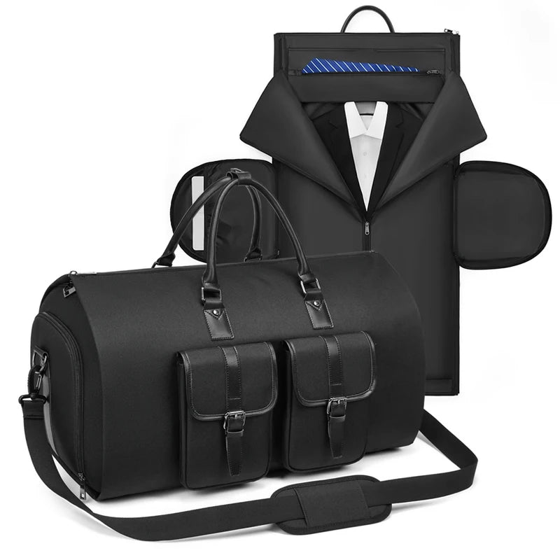 High Quality Wholesale Business Suit Duffel Bag w/ Shoe Compartment in Black