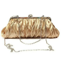 Crystal Evening Clutch w/ Chain & Ruffle (Multiple Colors)