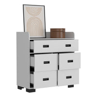 Dresser Wuuman, Four Drawers, Single Double Drawer - White