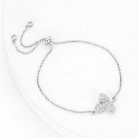 Cubic Zirconia Bee Charm on Gold Chain Crystal Adjustable Bracelet