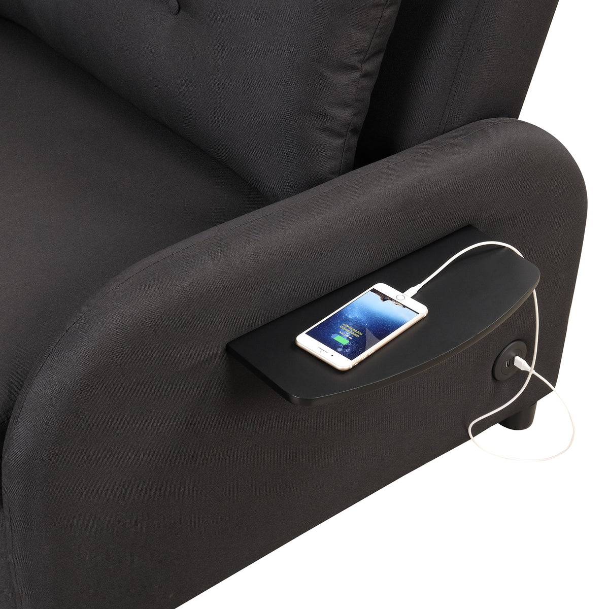 Pull Out Sofa Sleeper 3 in 1 With 2 Wing Table and USB Charge