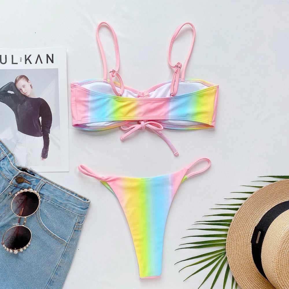 Tie-Dye Two Pieces Bikini Set