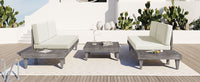 3-Piece Patio Furniture Set Solid Wood Set With Coffee Table