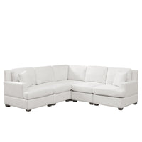 Sectional Modular Sofa With 2 Tossing Cushions and Solid Frame for Living Room