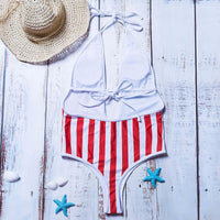 4th of July American Flag Printed One Piece Swimsuits (Two Style Options)