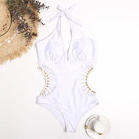 One Piece Deep v Monokini Backless High Cut Swim Suit