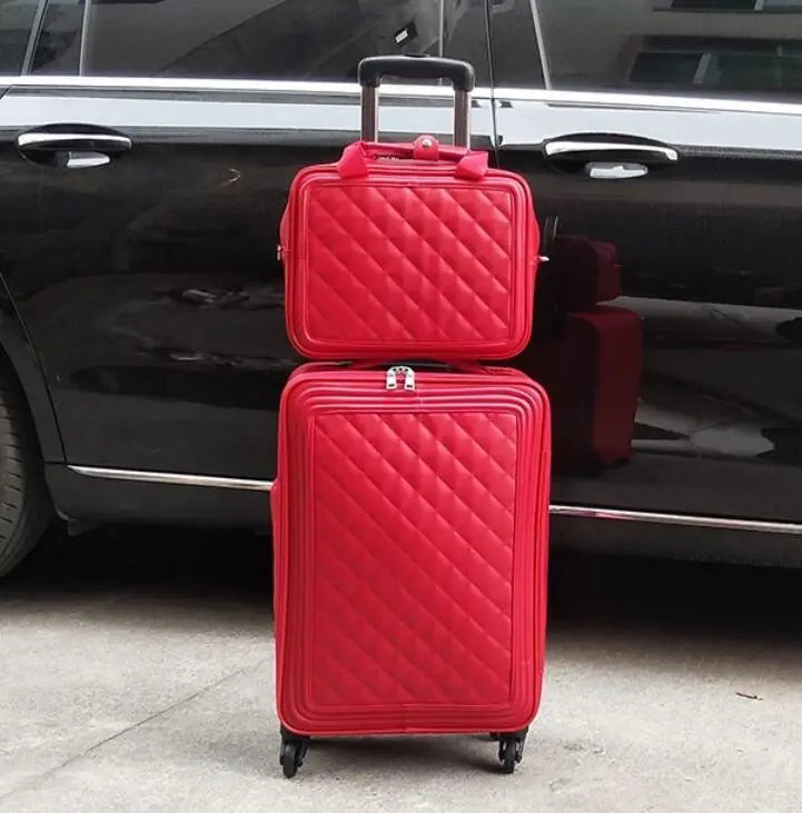 16", 20" & 24" Inch Luggage Sets or Singles w/ Spinner Wheels in BLK & RED