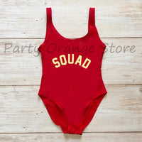 Bachelor Party Sexy One Piece Swimsuit BRIDE & SQUAD