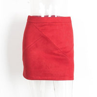 Vintage Leather Suede Pencil Skirt