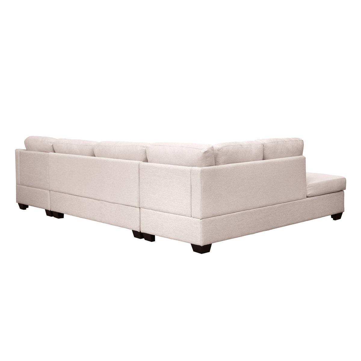 Modern Large U-Shape Sectional Sofa, Double Wide Chaise Lounge Couch,  Beige