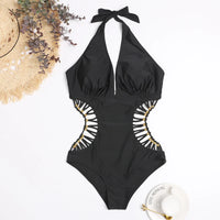 One Piece Deep v Monokini Backless High Cut Swim Suit