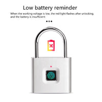 Zinc Alloy Luggage Keyless Electronic Fingerprint Smart Padlock