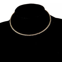 Rhinestone Choker Collar Necklace - 5 Styles