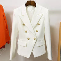 Designer Slim Fitting Metal Buttoned Blazer - Size S-4xl