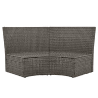 5-Piece Round Rattan Sectional Set All-Weather PE Wicker w/ Round Liftable Table