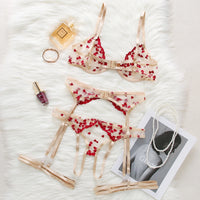 Rose Pedals Lingerie Embordered Set