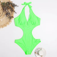 One Piece Deep v Monokini Backless High Cut Swim Suit